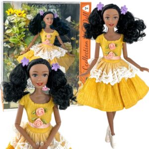 WOOPIE ROYAL Emi nukk 32 cm Moekas riietus ja kaunid mustad juuksed