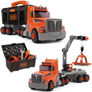 SMOBY Truck 3in1 Black+Decker Tools Crane 60 Accs.