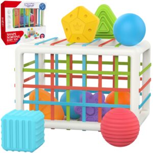 WOOPIE BABY Paindlik Sensoorne Kuubiku Sorter Lastele Värvilised Kujundid 13 tk.