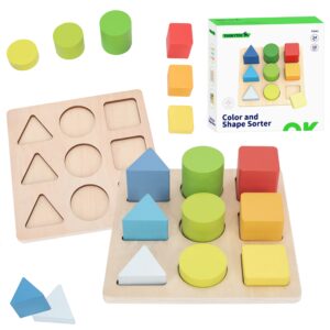 TOOKY TOY Puidust kuju ja värvi sorteerija Montessori pusle