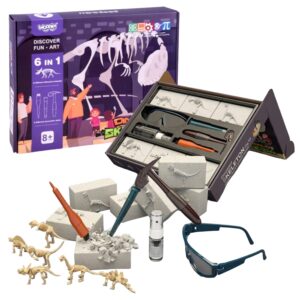 WOOPIE arheoloogiline komplekt, dinosauruse luustiku väljakaevamised 6in1 väike arheoloog