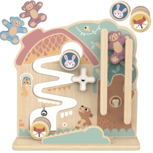 TOOKY TOY Labürindi õppenõukogu rada 2in1 puidust labürint