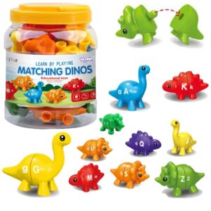 WOOPIE komplekt Õpitähti Värvid Montessori Figuurid Dinosaurused kokkupanemiseks "Match the Letters" 13 tk.