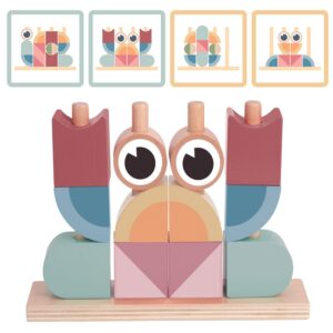 TOOKY TOY Krabi puidust puslevirnad, klotsid, klotsid, pastell