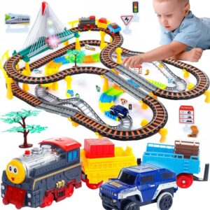 WOOPIE Elektrirong 2in1 Race Track Train Viaduct Auto XXL 192 tk.