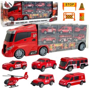 WOOPIE Transporter Truck Set 3in1 Red 11 tk.