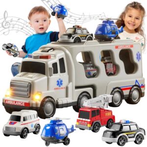 WOOPIE puksiirautode komplekt, 5 autot – kiirabi