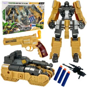 WOOPIE 3in1 transformatsioonirobotite tank ja nooleheitja komplekt, pruun