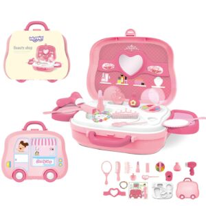 WOOPIE kaasaskantav tualettlaud ilusalongi 2in1 ratastega kohver tüdrukutele