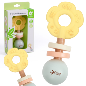 CLASSIC WORLD puidust pastellkõristihammas 2in1 lill 0+