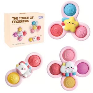 WOOPIE BABY Space Spinner Pop-it sensoorne mänguasi Vahetatav 3 tk Roosa.