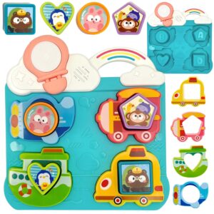 WOOPIE BABY interaktiivne mängusõidukite ja loomade pusle sinine