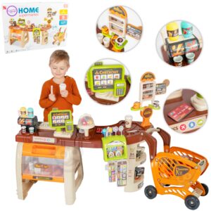 WOOPIE Shop Supermarket Käru Kassa Liigutavad elemendid + 65 tarvikut