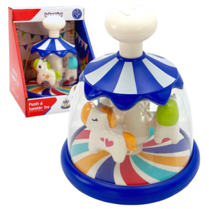 WOOPIE BABY Värvilised hobused Sinine vurrkarussell