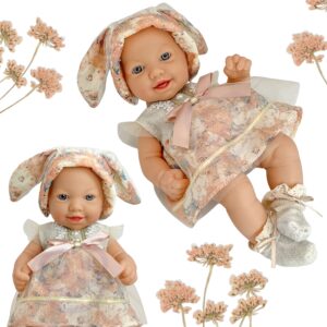 WOOPIE ROYAL Vintage Baby Doll 24 cm kleidi ja jänkumütsiga
