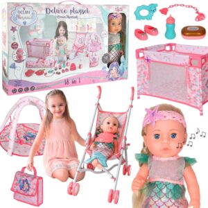 WOOPIE ROYAL beebinukk 36 cm Merineitsi interaktiivne komplekt XXL lapsehoidja 18in1