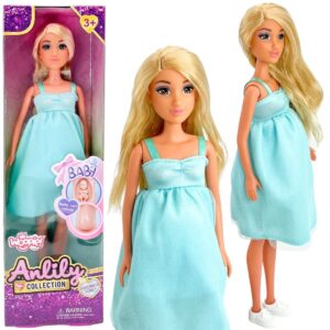 WOOPIE ROYAL Lily Doll Pregnant Belly Baby Blue kleidiga
