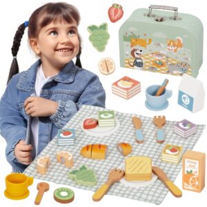 TOOKY TOY PUIDUST PIKNIKUKOMPLEKT LÕIGATAVATE PUUVILJADEGA